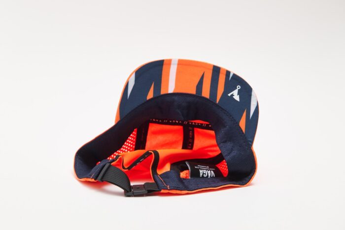 VAGA Feather Racing Cap - Neon Orange / Navy - Image 4